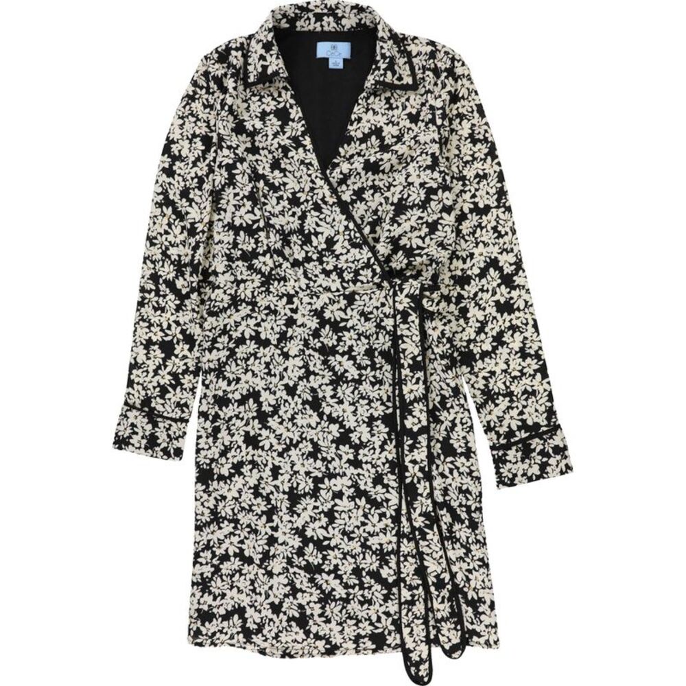 CeCe Womens Floral Mini Dress, Black, S, DM